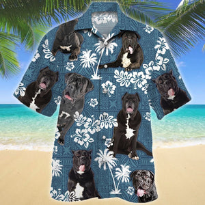 Adorable Pet Cane Corso Dog Blue Tribal Pattern Hawaiian Shirt, Hawaiian Shirt Gift, Christmas Gift