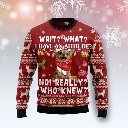 Chihuahua Attitude Ugly Christmas Sweater,Christmas Ugly Sweater,Christmas Gift,Gift Christmas 2022