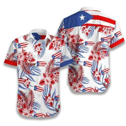 Puerto Rico Hawaiian Aloha Aloha Shirts #V Hawaiian Shorts Beach Short Sleeve, Hawaiian Shirt Gift, Christmas Gift