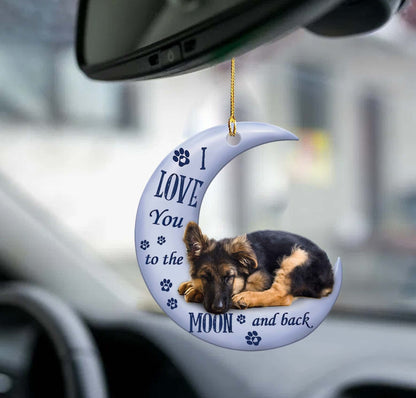 German Shepherd Moon Back German Shepherd Lover Dog Moms Two Sided Ornament, Christmas Gift,Christmas Decoration