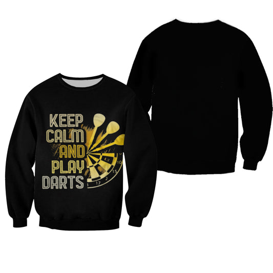 Darts Sweatershirt - Keep Calm And Play Darts, Christmas Ugly Sweater, Christmas Gift, Gift Christmas 2024
