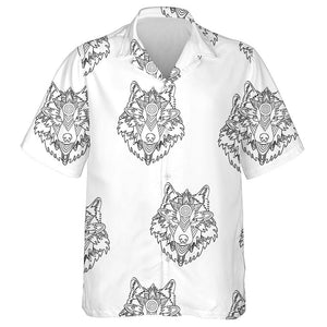 Wolf Animals King Of Aztec Ornamental Hawaiian Shirt, Hwaiian For Gift