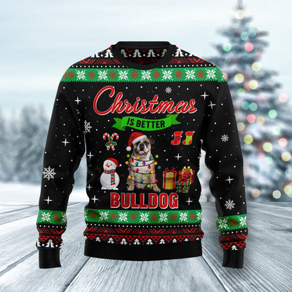 Christmas Is Better With Bulldog Ugly Christmas Sweater, Christmas Ugly Sweater,Christmas Gift,Gift Christmas 2022