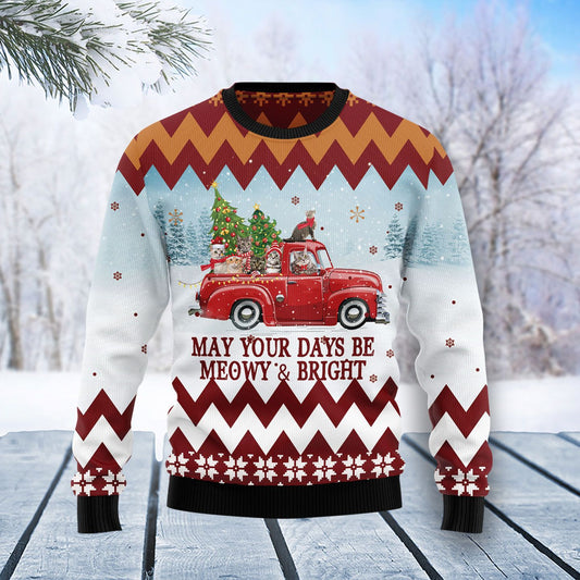 Cat Red Truck Ugly Christmas Sweater, Christmas Ugly Sweater,Christmas Gift,Gift Christmas 2022