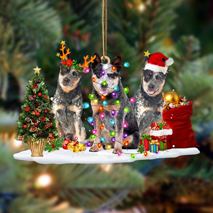 Australian Cattle Dog-Christmas Dog Friends Hanging Christmas Plastic Hanging Ornament, Christmas Ornament Gift, Christmas Gift, Christmas Decoration