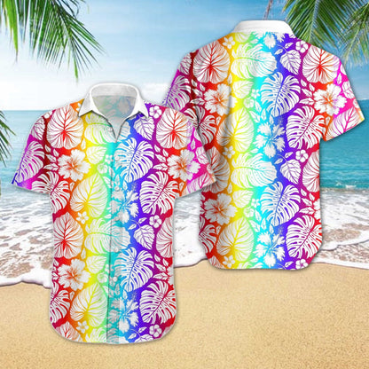 Bright Color Lgbt Tropical Design Hawaiian Shirt, Hawaiian For Gift