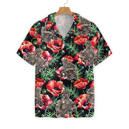 Veteran Less We Forget Vivid Flower Garden Hawaiian Shirt, Hawaiian Shirt Gift, Christmas Gift