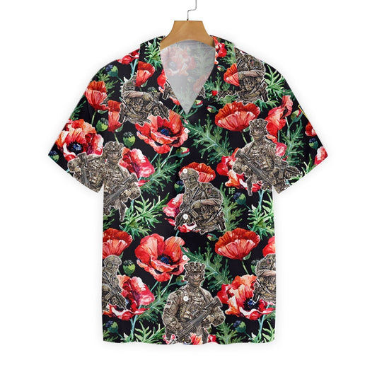 Veteran Less We Forget Vivid Flower Garden Hawaiian Shirt, Hawaiian Shirt Gift, Christmas Gift