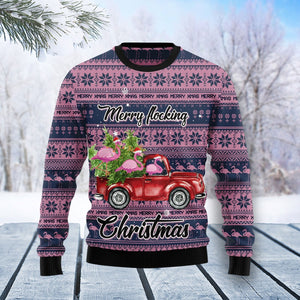 Flamingo Merry Flocking Christmas Ugly Christmas Sweater, Christmas Gift, Gift Christmas 2024