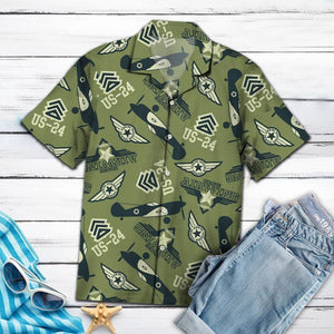 Amazing Air Force Military Green Pattern Hawaiian Shirt, Hawaiian Shirt Gift, Christmas Gift