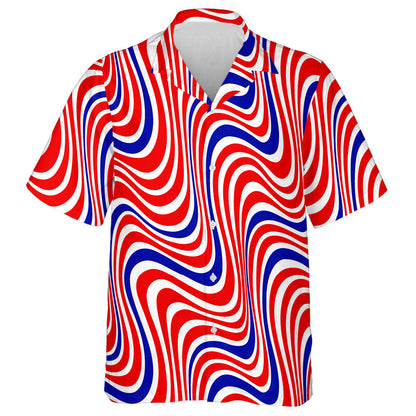 Modern Abstract Wavy Lines Pattern Isolated Background Hawaiian Shirt, Hawaiian Shirt Gift, Christmas Gift
