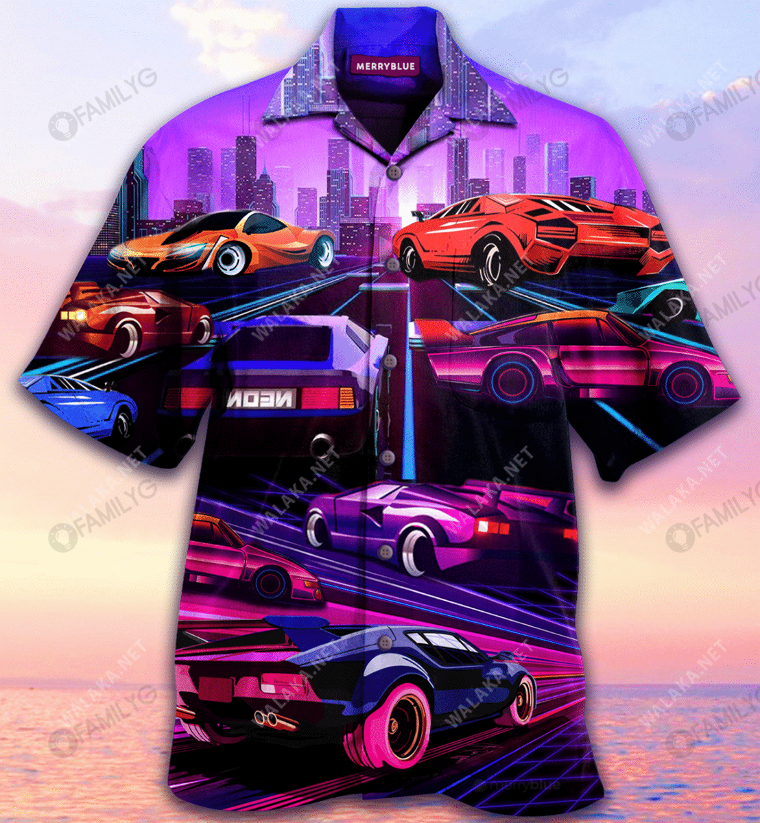 Sports Car Racing Unisex Hawaiian Shirt, Hawaiian Shirt Gift, Christmas Gift