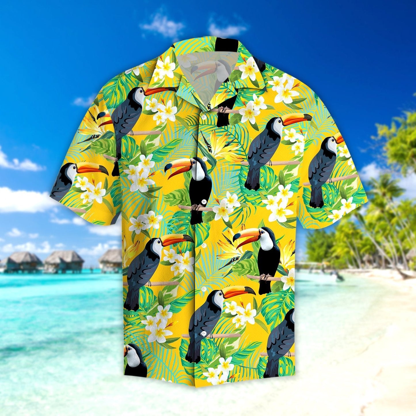 Lovely Parrots Hibiscus Tropical Hawaiian Shirt Summer Shirt, Hawaiian Shirt Gift, Christmas Gift