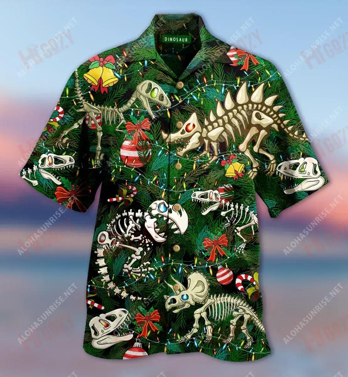 Dear Santa I Am A Dinosaur Short Short Sleeve Shirt Vacation Hawaiian T Shirts Hawaiian Crazy Shirts Hawaiian Shirts For Men, Hawaiian Shirt Gift, Christmas Gift