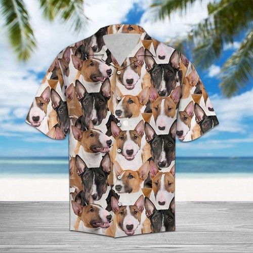 Miniature Bull Terrier Hawaiian Shirt Summer, Hawaiian Shirt Gift, Christmas Gift