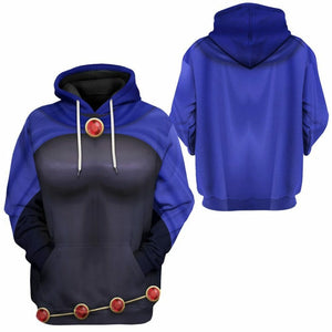 3D Teen Titan Raven Cosplay Custom Tshirt Hoodie Apparel