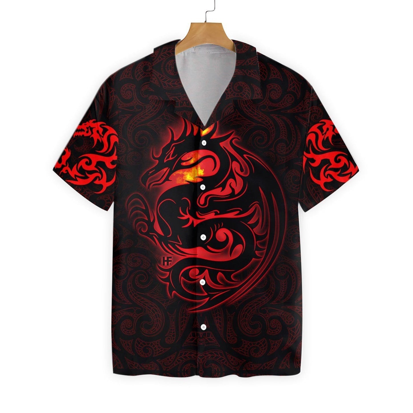 Dragon Tribal Tattoo Art In Dark Design Hawaiian Shirt, Hawaiian Shirt Gift, Christmas Gift