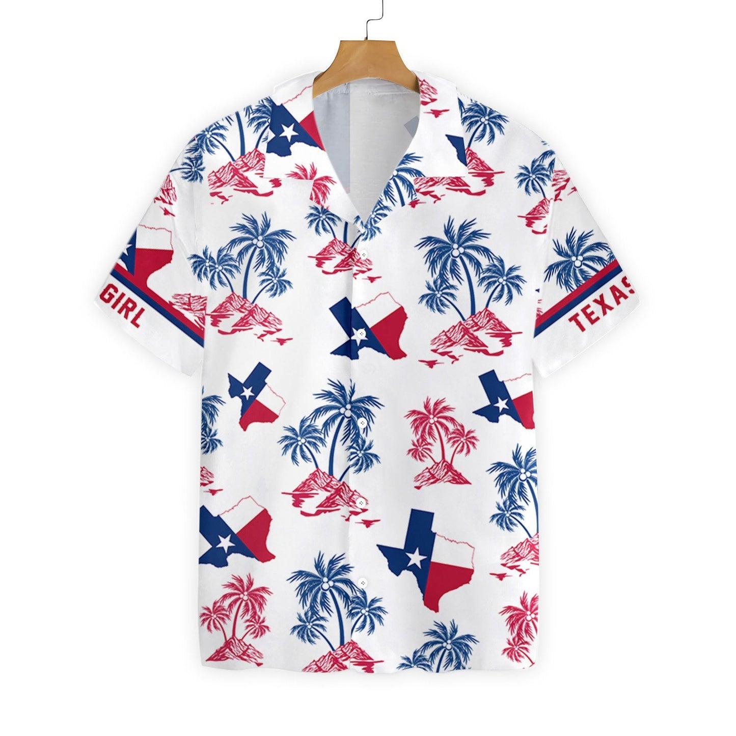 Awesome Texas Flag And Palm Tree Pattern Design Hawaiian Shirt, Hawaiian Shirt Gift, Christmas Gift