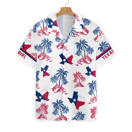 Awesome Texas Flag And Palm Tree Pattern Design Hawaiian Shirt, Hawaiian Shirt Gift, Christmas Gift