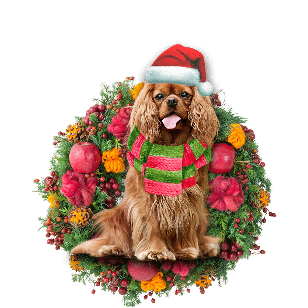Cavalier King Charles Spaniel Christmas Christmas Plastic Hanging Ornament, Happy Christmas Ornament, Christmas Gift, Christmas Decoration