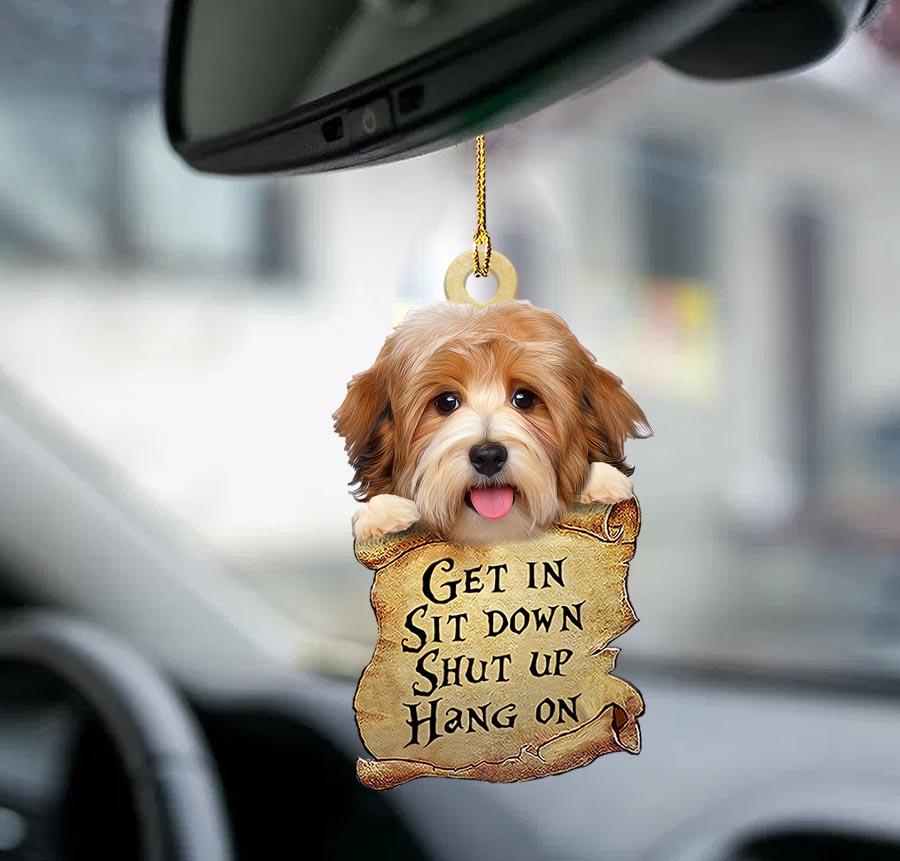 Havanese get in two sided ornament, dog ornaments for auto, Christmas Decoration