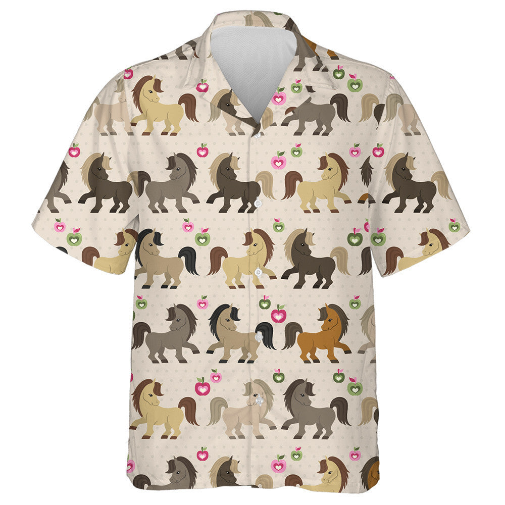 Natural Color Of Young Horses And Apples Hawaiian Shirt, Hawaiian Shirt Gift, Christmas Gift
