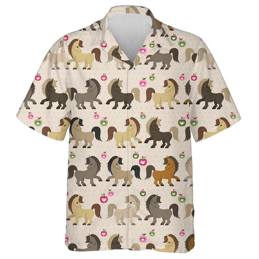Natural Color Of Young Horses And Apples Hawaiian Shirt, Hawaiian Shirt Gift, Christmas Gift
