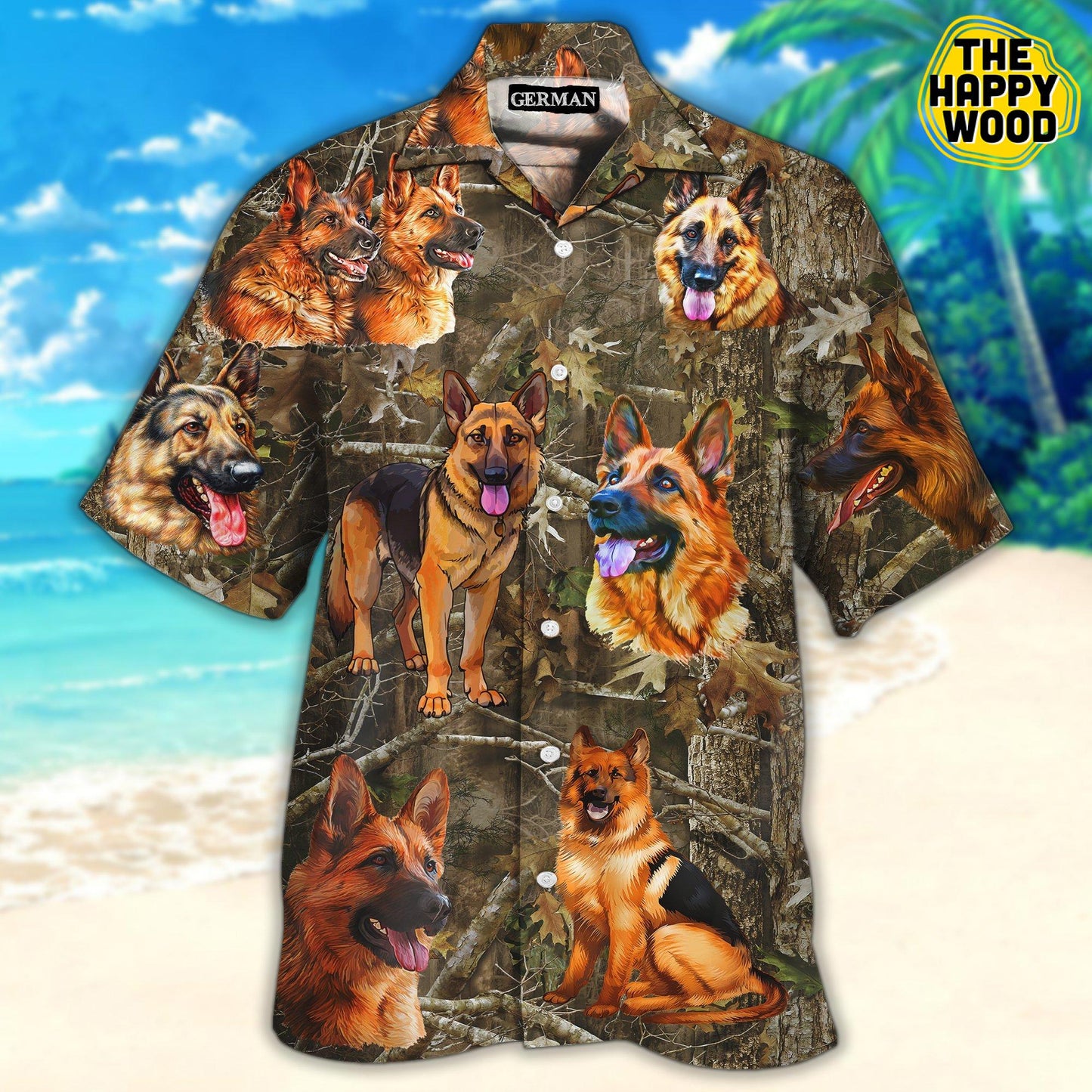German Shepherd 3D Hawaiian Hawaii Shirt, Hawaiian Shirt Gift, Christmas Gift