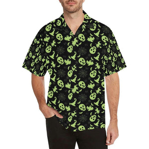 Witch Halloween Green Seamless Dramatic Hawaiian Shirt, Hwaiian For Gift