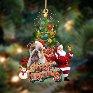 American Bulldog-Christmas Tree&Dog Hanging Christmas Plastic Hanging Ornament, Christmas Gift, Christmas Decoration