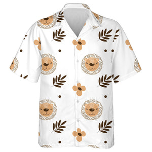 Animals Face Lion In Scandinavian Style Hawaiian Shirt, Hawaiian For Gift