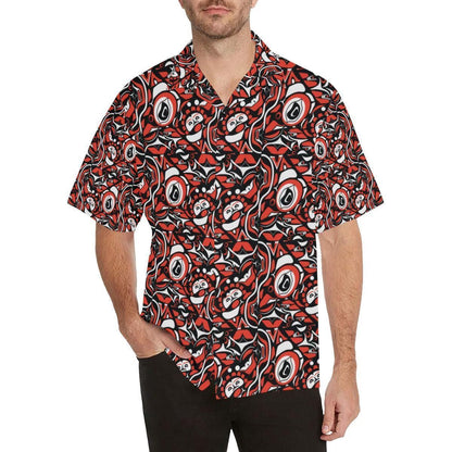 Black And Red Billiard Polo Design Hawaiian Shirt, Hawaiian For Gift