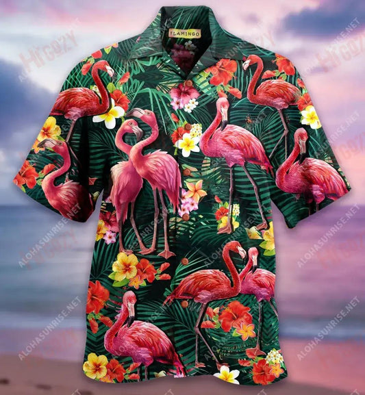Let'S Get Flocked Up Flamingo Short Hawaiian Shirt Ocean Aloha Shirt Hawaiian Crazy Shirts Hawaiian Shirts For Women, Hawaiian Shirt Gift, Christmas Gift