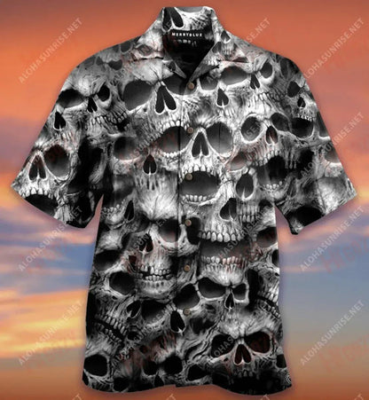 No Fear No Pain Skull Unisex Short Sleeve Shirt Ocean Hawaiian T Shirts Best Hawaiian Shirts Hawaiian Shirts For Women, Hawaiian Shirt Gift, Christmas Gift