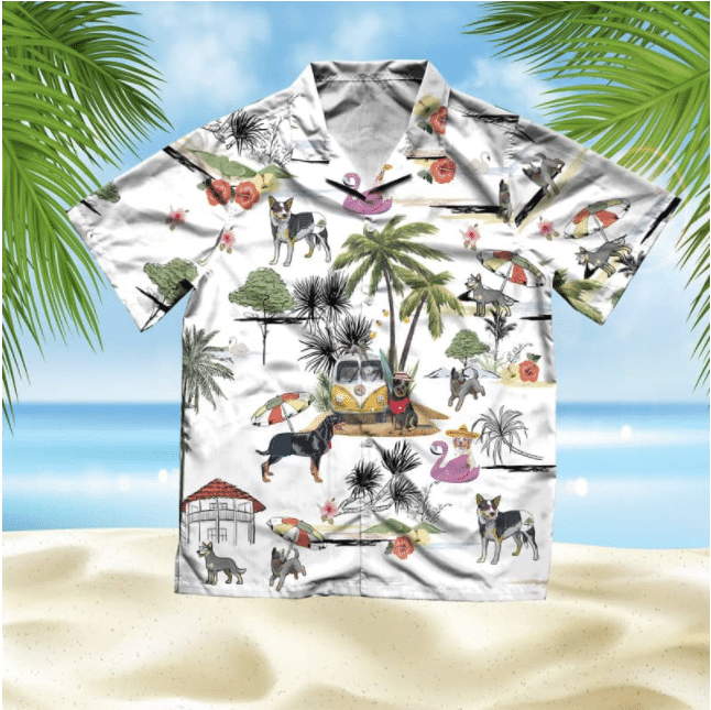Australian Cattle Dog Beach Style Pretty Ornamental Hawaiian Shirt, Hawaiian Shirt Gift, Christmas Gift