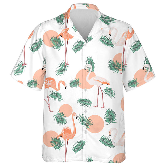 Special Flamingo With Pink Circle And Palm Leaves Hawaiian Shirt, Hawaiian Shirt Gift, Christmas Gift