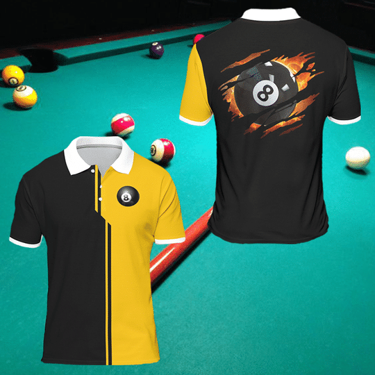 Yellow And Black Billiard Design Hawaiian Shirt_, Hawaiian Shirt Gift, Christmas Gift