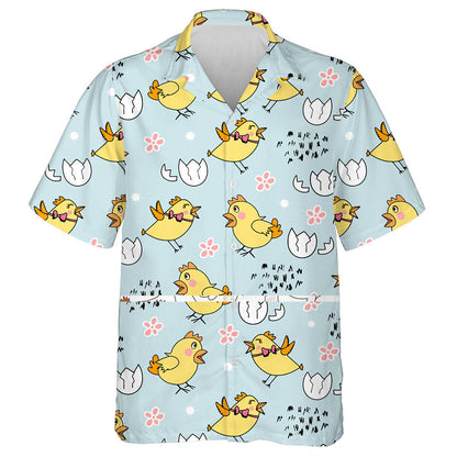 Funny Chicken To Agrue With Flower And Egg Shell Hawaiian Shirt, Hawaiian Shirt Gift, Christmas Gift