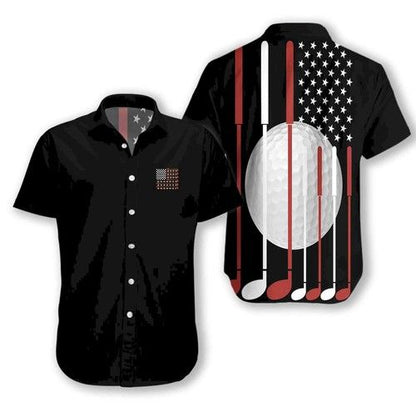 American Flag Golf Hawaiian Shirt, Hawaiian Shirt Gift, Christmas Gift