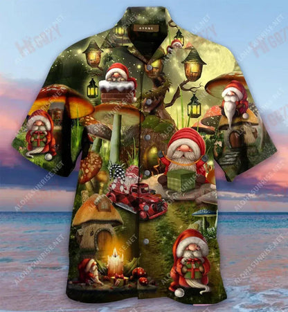 The Gift Of The Gnomes Christmas Short Hawaiian Shirt Summer Aloha Shirt Tactical Hawaiian Shirt Funny Hawaiian Shirts, Hawaiian Shirt Gift, Christmas Gift
