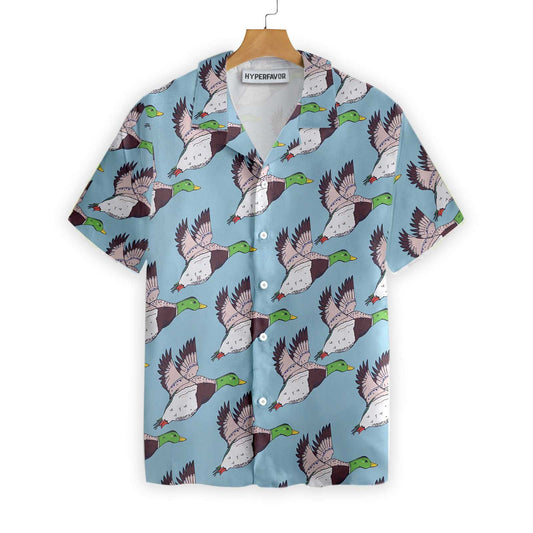 Flying Ducks Time Of Hunting Design Hawaiian Shirt,Hawaiian Shirt Gift, Christmas Gift