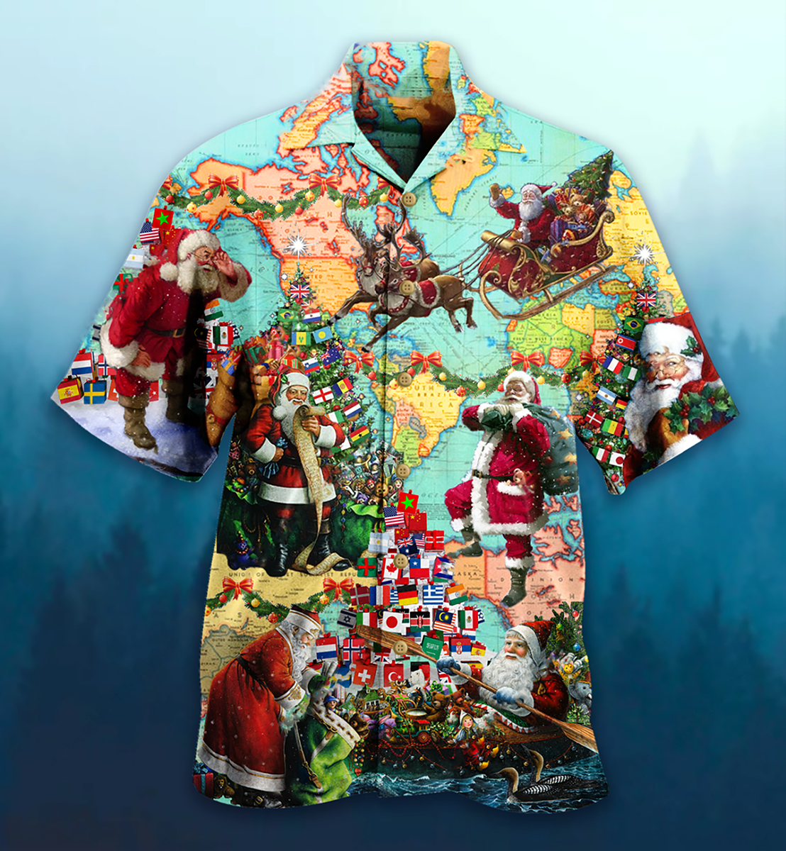 Chirstmas Love Santa - Hawaiian Shirt_Hawaiian Shirt Gift, Christmas Gift