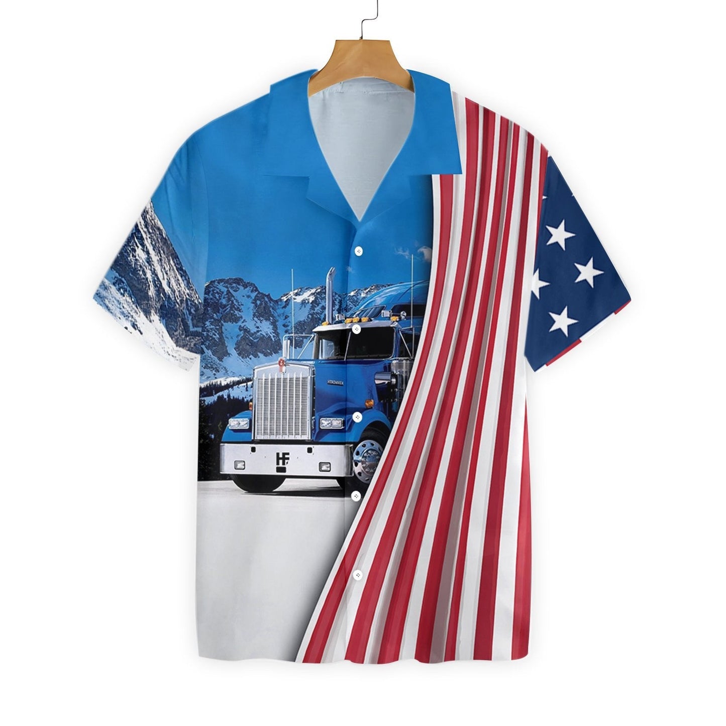 Proud To Be A Trucker American Design Hawaiian Shirt,Hawaiian Shirt Gift, Christmas Gift