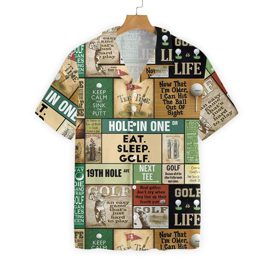 Golf Vintage Pattern With Unique Order Design Hawaiian Shirt, Hawaiian Shirt Gift, Christmas Gift