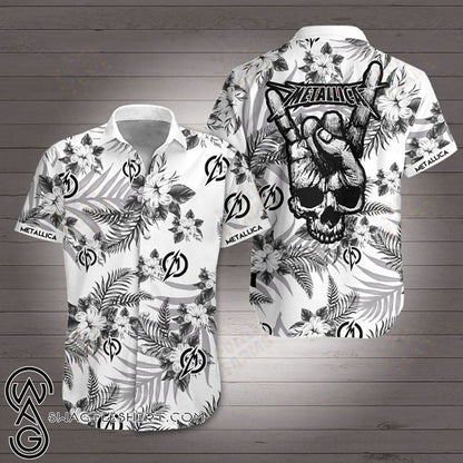 Metallic Band Hawaiian Aloha Shirt Style 3 Hawaiian Shorts Beach Short Sleeve, Hawaiian Shirt Gift, Christmas Gift
