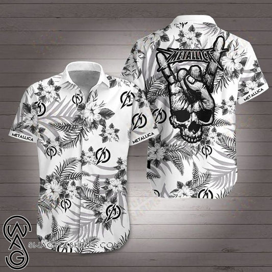 Metallic Band Hawaiian Aloha Shirt Style 3 Hawaiian Shorts Beach Short Sleeve, Hawaiian Shirt Gift, Christmas Gift