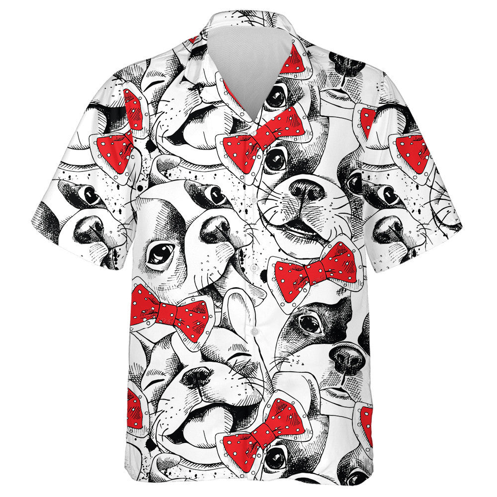 Portraits Of French Bulldog And Red Tie Hawaiian Shirt, Hawaiian Shirt Gift, Christmas Gift
