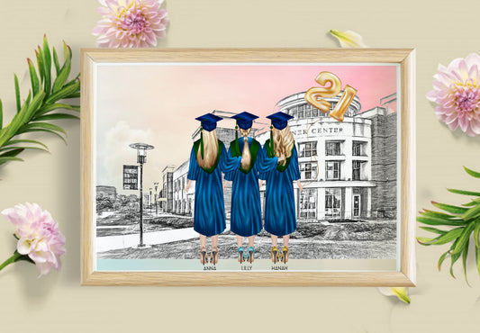 Personalized Picture Personalised Besties Graduation Print Gift, Graduation Gift Ideas, Personalised Gifts for Friends, Gift for Her, Customised Graduation Cards