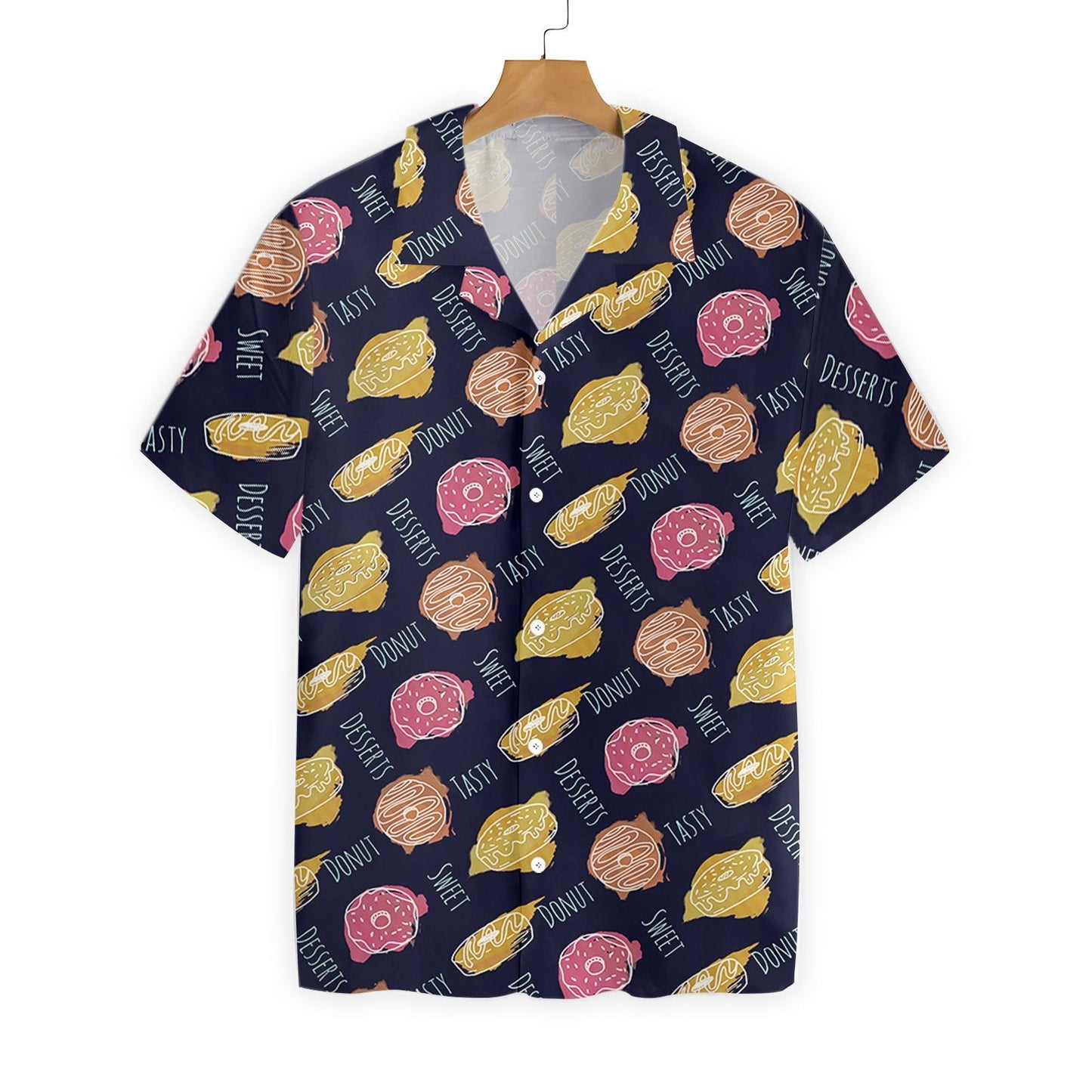 Pink And Yellow Donut Tasty Sweet Pattern Hawaiian Shirt, Hawaiian Shirt Gift, Christmas Gift