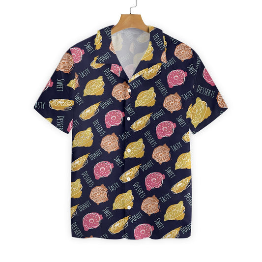 Pink And Yellow Donut Tasty Sweet Pattern Hawaiian Shirt, Hawaiian Shirt Gift, Christmas Gift